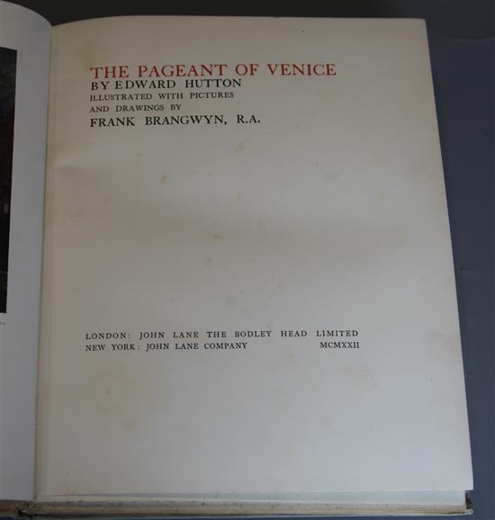 Hutton, Edward - The Pageant of Venice, illustrated by Frank Brangwyn, folio, cloth, with 20 plates,